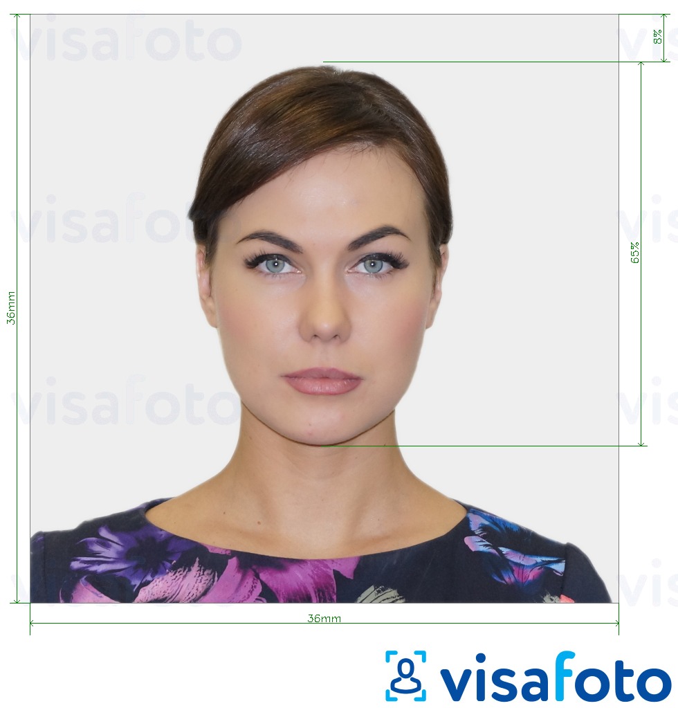 希腊身份证3.6x3.6厘米 的标准尺寸照片示例