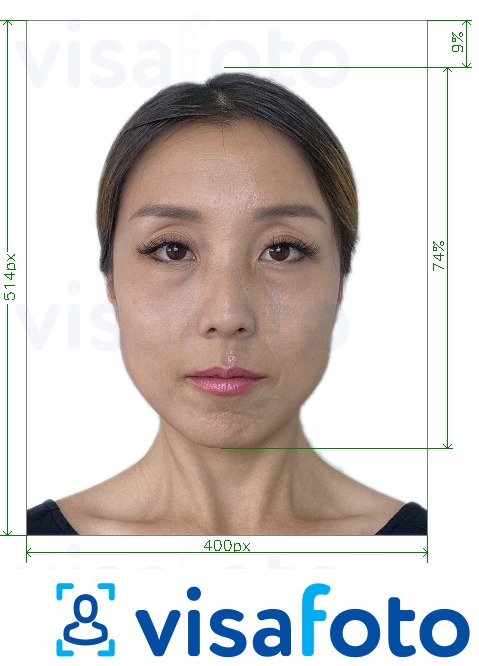 新加坡在线护照 400x514像素 的标准尺寸照片示例