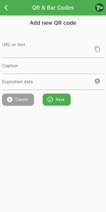 7ID 应用程序：来自 url 的 QR 码生成器