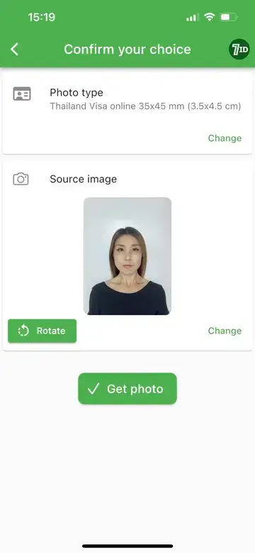 7ID App: Thailand Visa Foto Størrelse