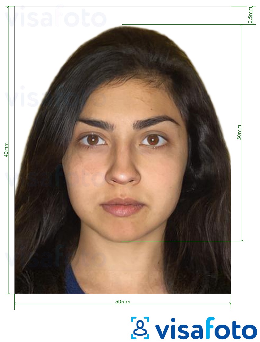 亚美尼亚身份证3x4厘米 的标准尺寸照片示例