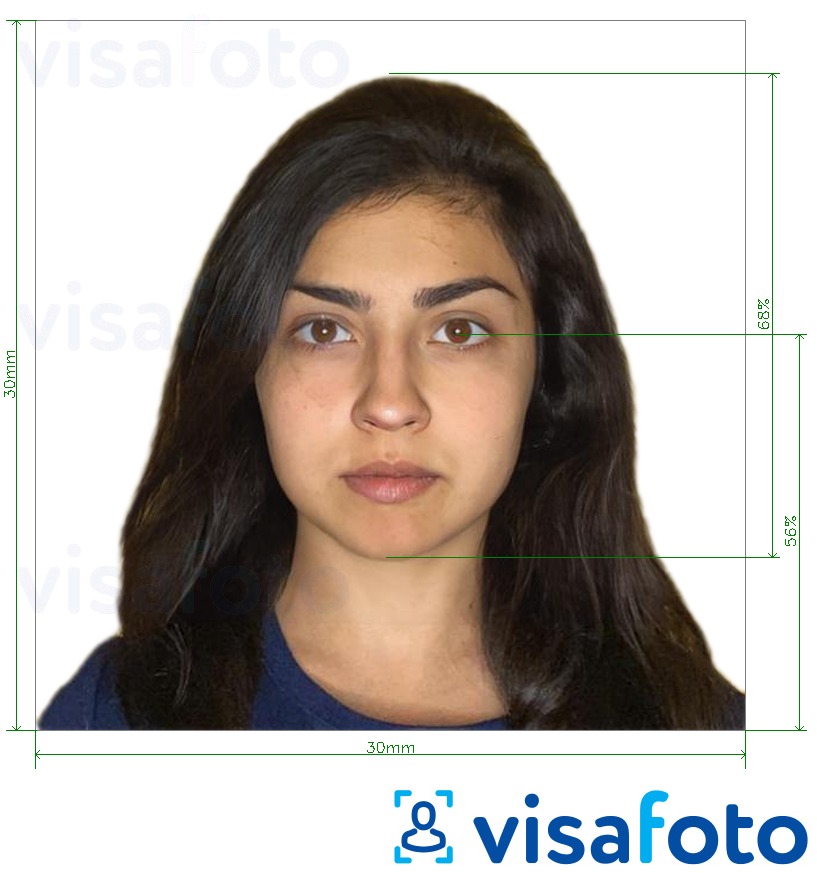 玻利维亚身份证3x3厘米 的标准尺寸照片示例