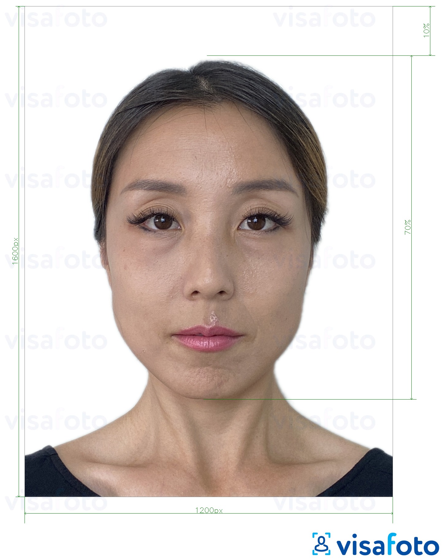 香港在线电子护照1200x1600像素 的标准尺寸照片示例