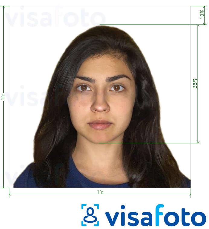 菲律宾RUSH身份证照片1x1英寸 的标准尺寸照片示例